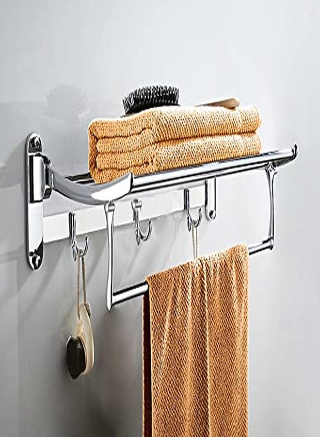 KEEPWELL Stainless Steel Folding Towel Rack/Bathroom Rack/Towel Stand/Hanger/Towel Holder/Bathroom Accessories (18 inch Long) - Image 1